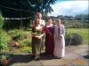 The bride, best woman, and parents-of-the-bride posing just before the off - unfortunately Luke is off chief ushering somewhere